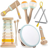 Lunora – Ensemble d’instruments de musique Montessori en bois pour tout-petits 1-3 ans