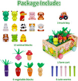 Farmilo – Jouet Montessori en bois pour trier les formes et animaux de la ferme (1 à 3 ans)