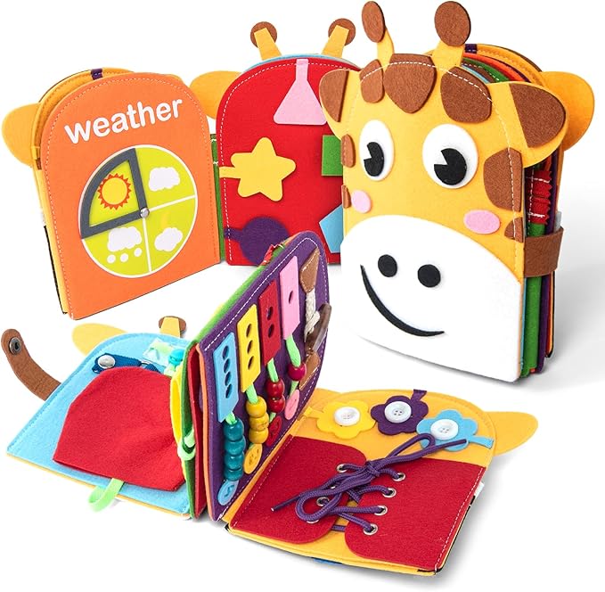 Sensilo – Livre d’activités en feutrine pour enfants, motricité fine et jeu sensoriel (3 ans)