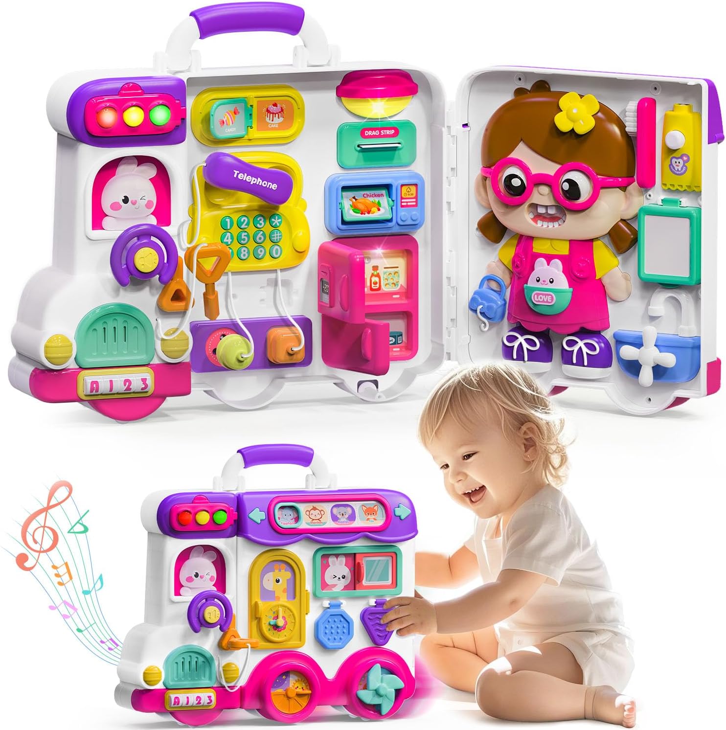 Nimora – Tableau d’activités Montessori musical pour filles 1-3 ans