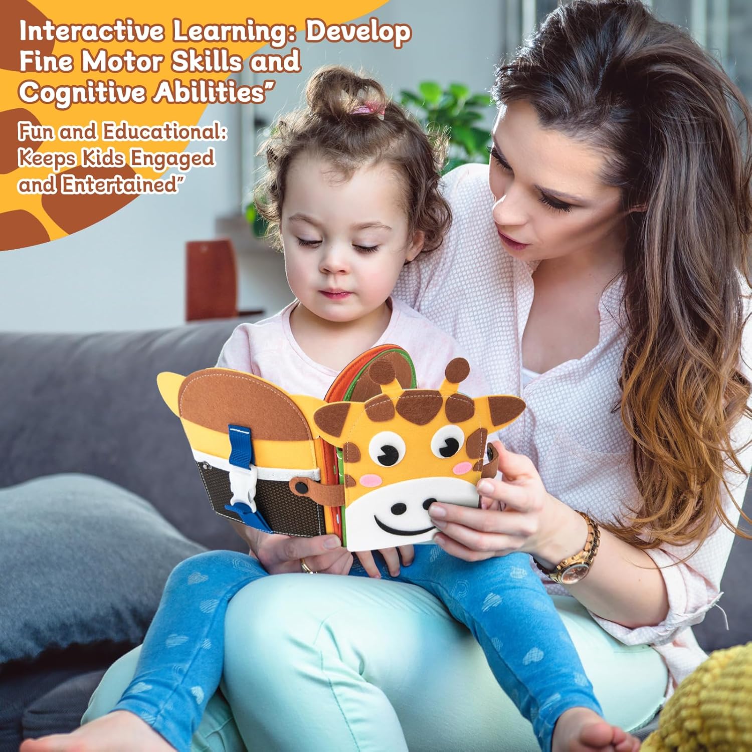 Sensilo – Livre d’activités en feutrine pour enfants, motricité fine et jeu sensoriel (3 ans)